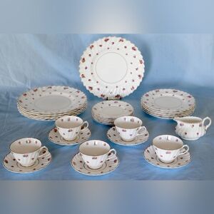 Pretty & Stunning Royal Doulton Rosebud Pattern Dinnerware Set. Made In England